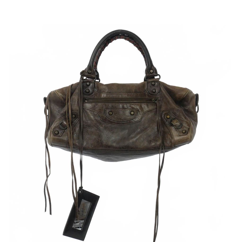 Balenciaga the Twiggy Leather Shoulder Bag Sheepskin Brown
