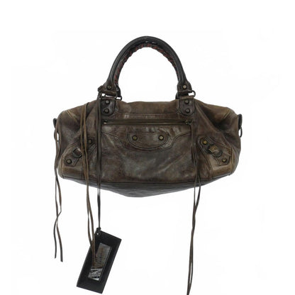 Balenciaga the Twiggy Leather Shoulder Bag Sheepskin Brown