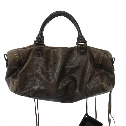 Balenciaga the Twiggy Leather Shoulder Bag Sheepskin Brown — view 4
