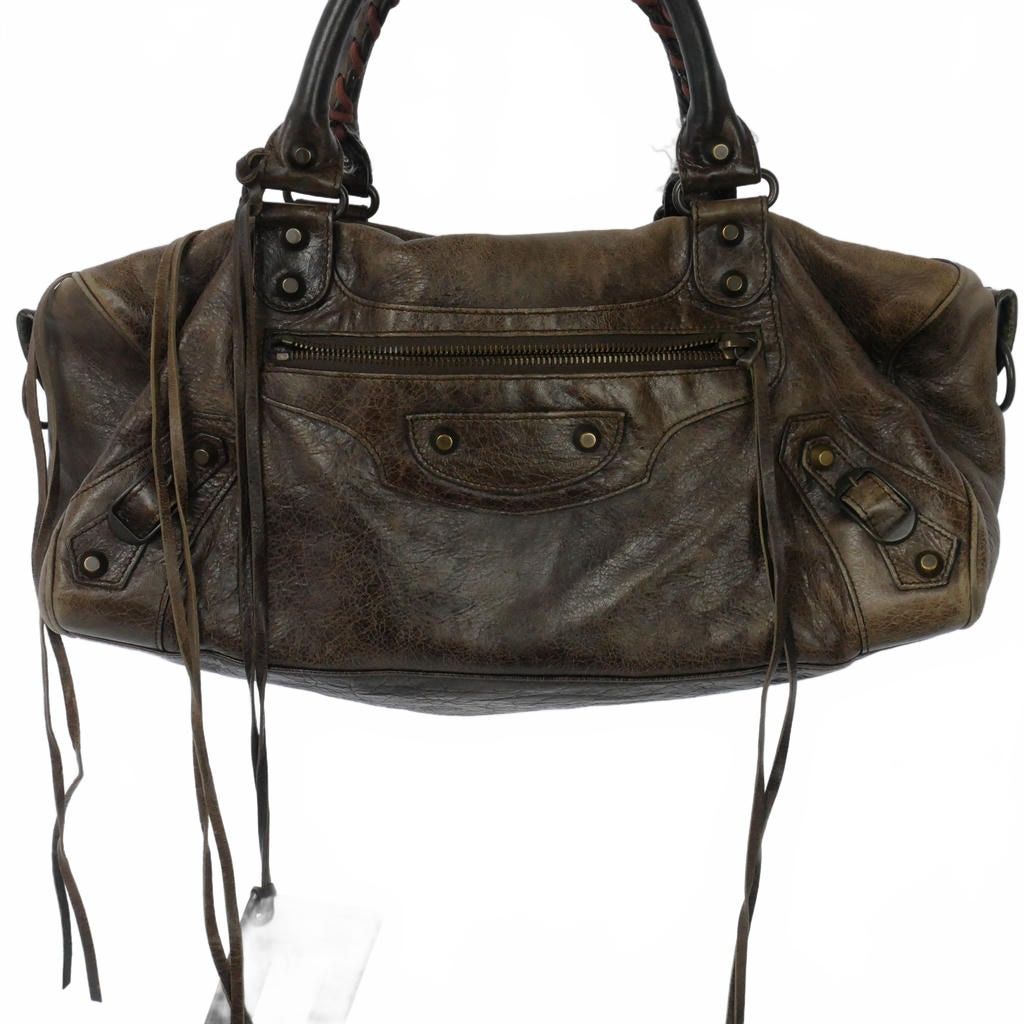 Balenciaga the Twiggy Leather Shoulder Bag Sheepskin Brown — view 3