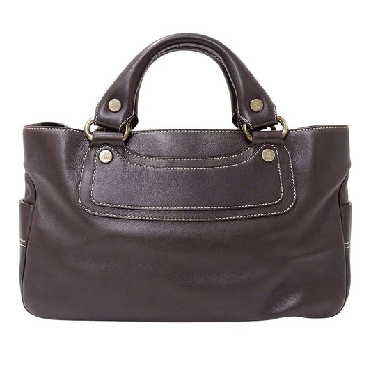Celine Bag Handbag Leather Boogie Bag Dark Brown Handheld Simple