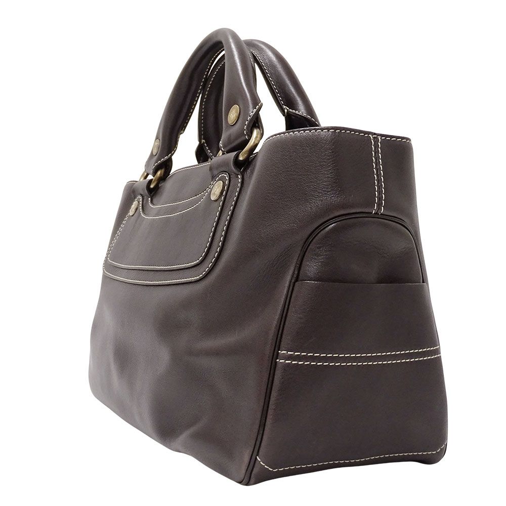 Celine Bag Handbag Leather Boogie Bag Dark Brown Handheld Simple — view 4