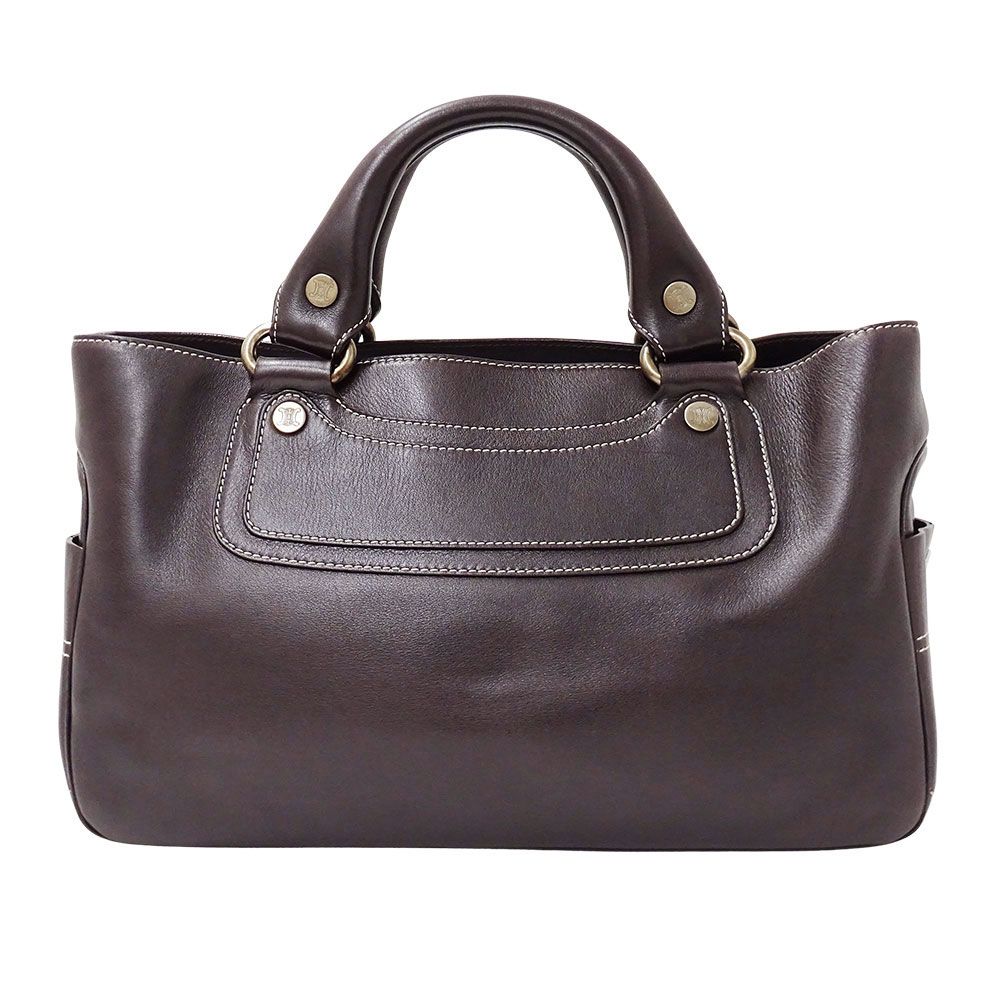 Celine Bag Handbag Leather Boogie Bag Dark Brown Handheld Simple — view 2