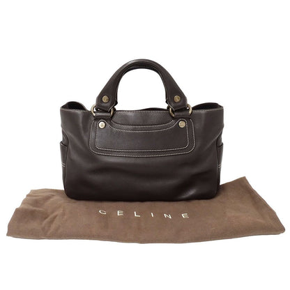 Celine Bag Handbag Leather Boogie Bag Dark Brown Handheld Simple — view 5