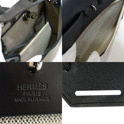 Hermes Herbag Zip PM Handbag Ed Toile GM Vache Hunter Silver — view 5