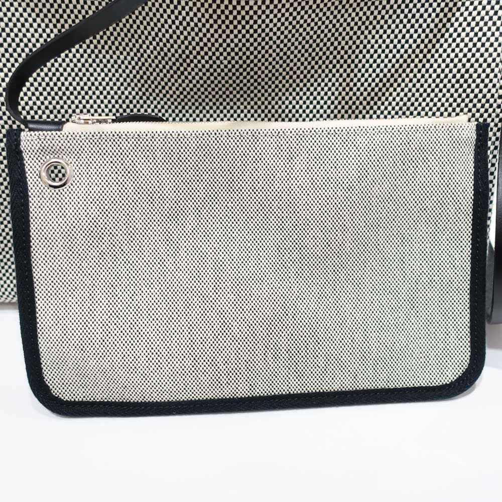 Hermes Herbag Zip PM Handbag Ed Toile GM Vache Hunter Silver — view 8