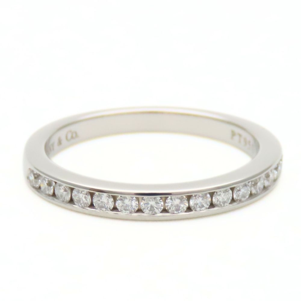 Tiffany & Co Ring Half Eternity Circle Diamond Platinum Channel Setting Female — view 2