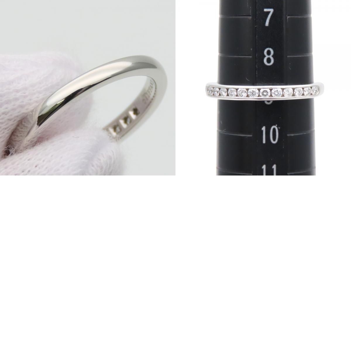 Tiffany & Co Ring Half Eternity Circle Diamond Platinum Channel Setting Female — view 9