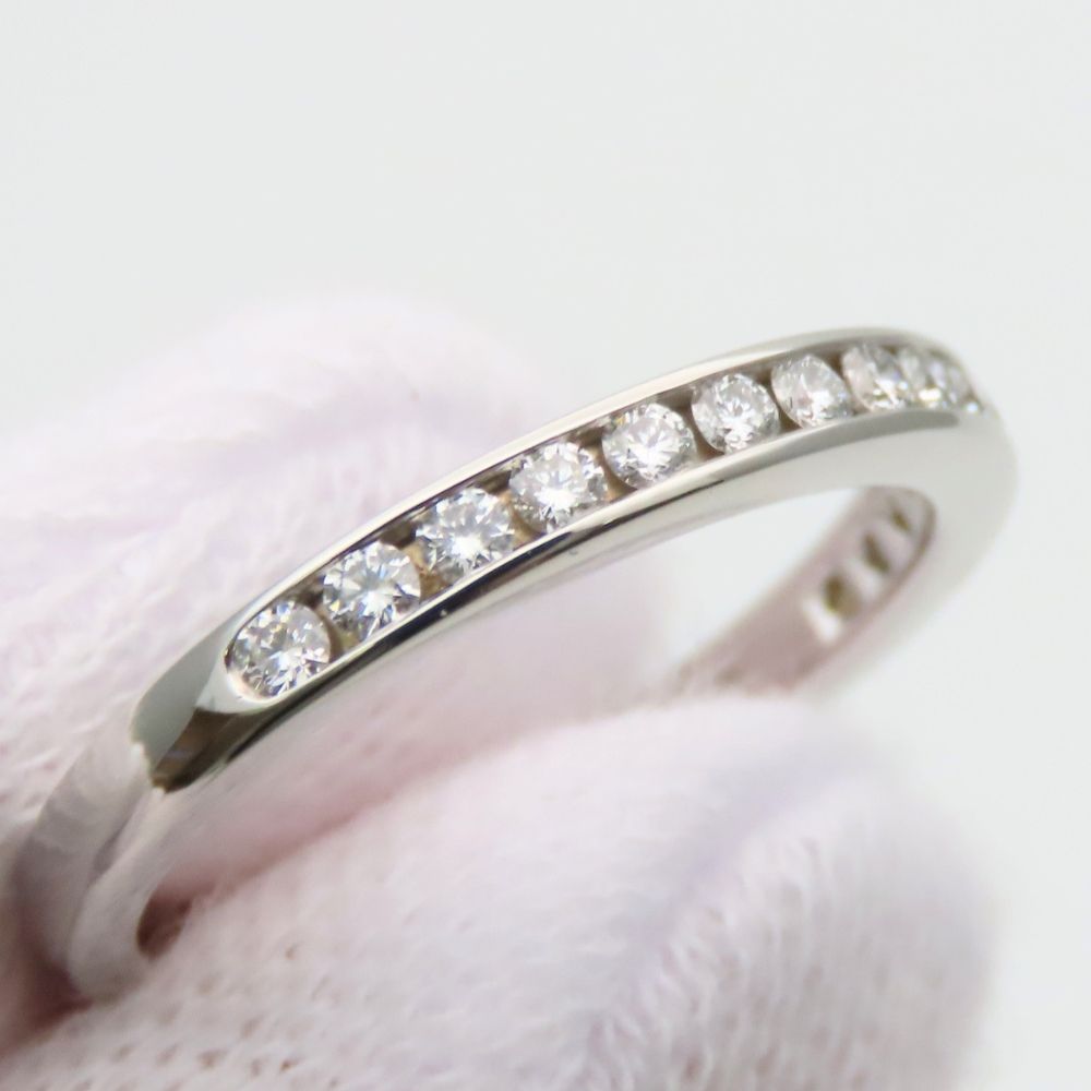 Tiffany & Co Ring Half Eternity Circle Diamond Platinum Channel Setting Female — view 8
