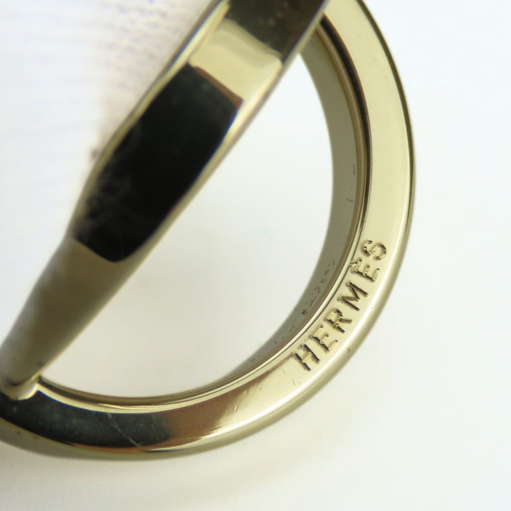 Hermes Scarf Ring Cosmos Metal Gold Plated — view 5