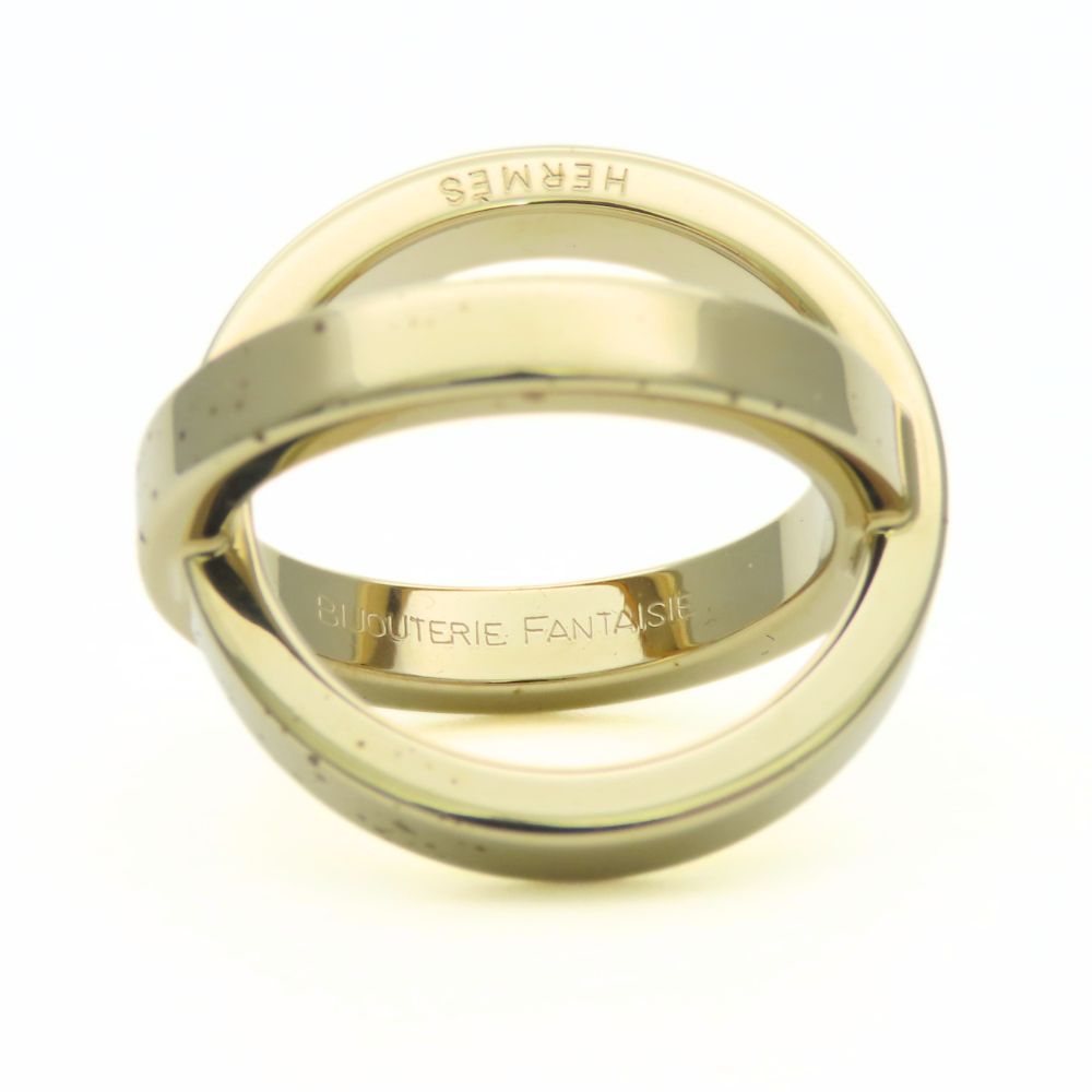 Hermes Scarf Ring Cosmos Metal Gold Plated — view 2