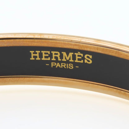 Hermes Bracelet Enamel PM Metal Blue Purple Gold Bangle Cloisonne — view 5
