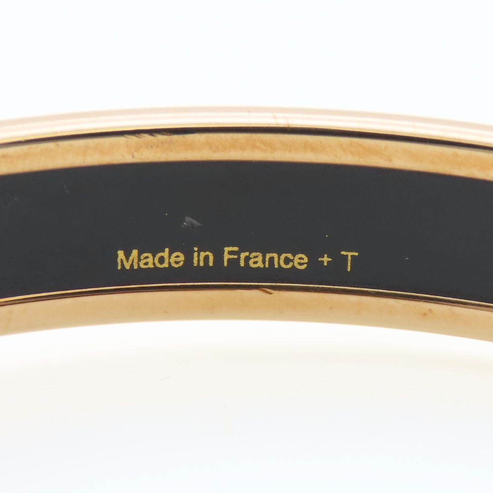 Hermes Bracelet Enamel PM Metal Blue Purple Gold Bangle Cloisonne — view 6