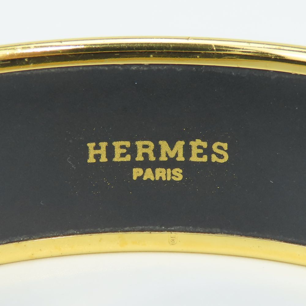 Hermes Bracelet Enamel GM Metal Blue Gold Multicolor Bangle Cloisonne — view 6