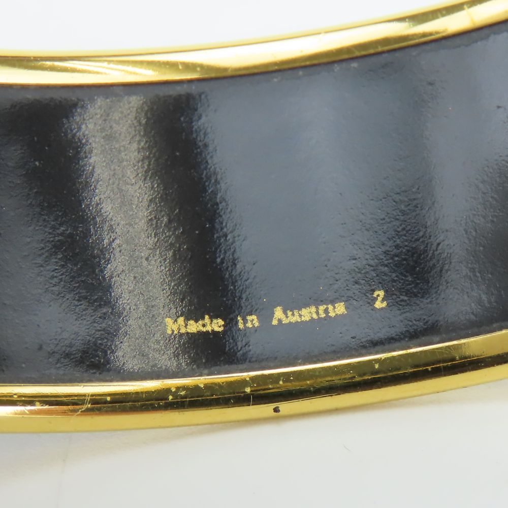 Hermes Bracelet Enamel GM Metal Blue Gold Multicolor Bangle Cloisonne — view 7
