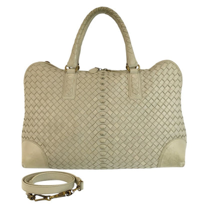 Bottega Veneta Intrecciato Ivory Vfedo Shoulder Bag