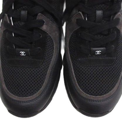 Chanel CC Logo Mesh Sneakers Black — view 3