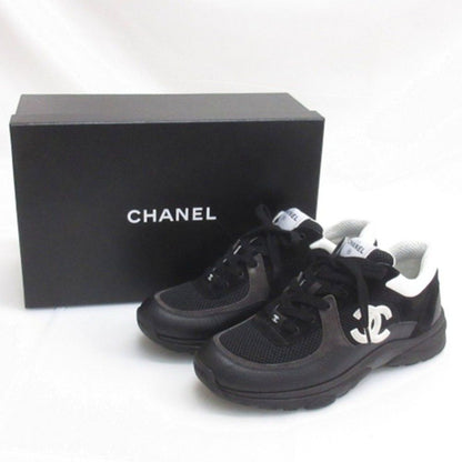 Chanel CC Logo Mesh Sneakers Black — view 7