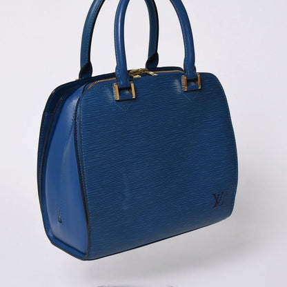 Louis Vuitton Pont Neuf Handbag Epi Leather Blue Gold — view 3