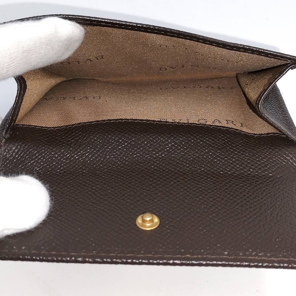 Bvlgari Bifold Wallet Hook Leather Brown — view 8