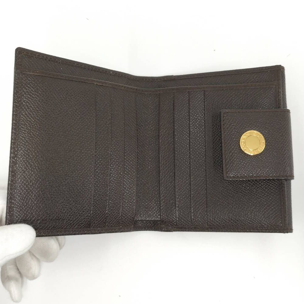 Bvlgari Bifold Wallet Hook Leather Brown — view 2