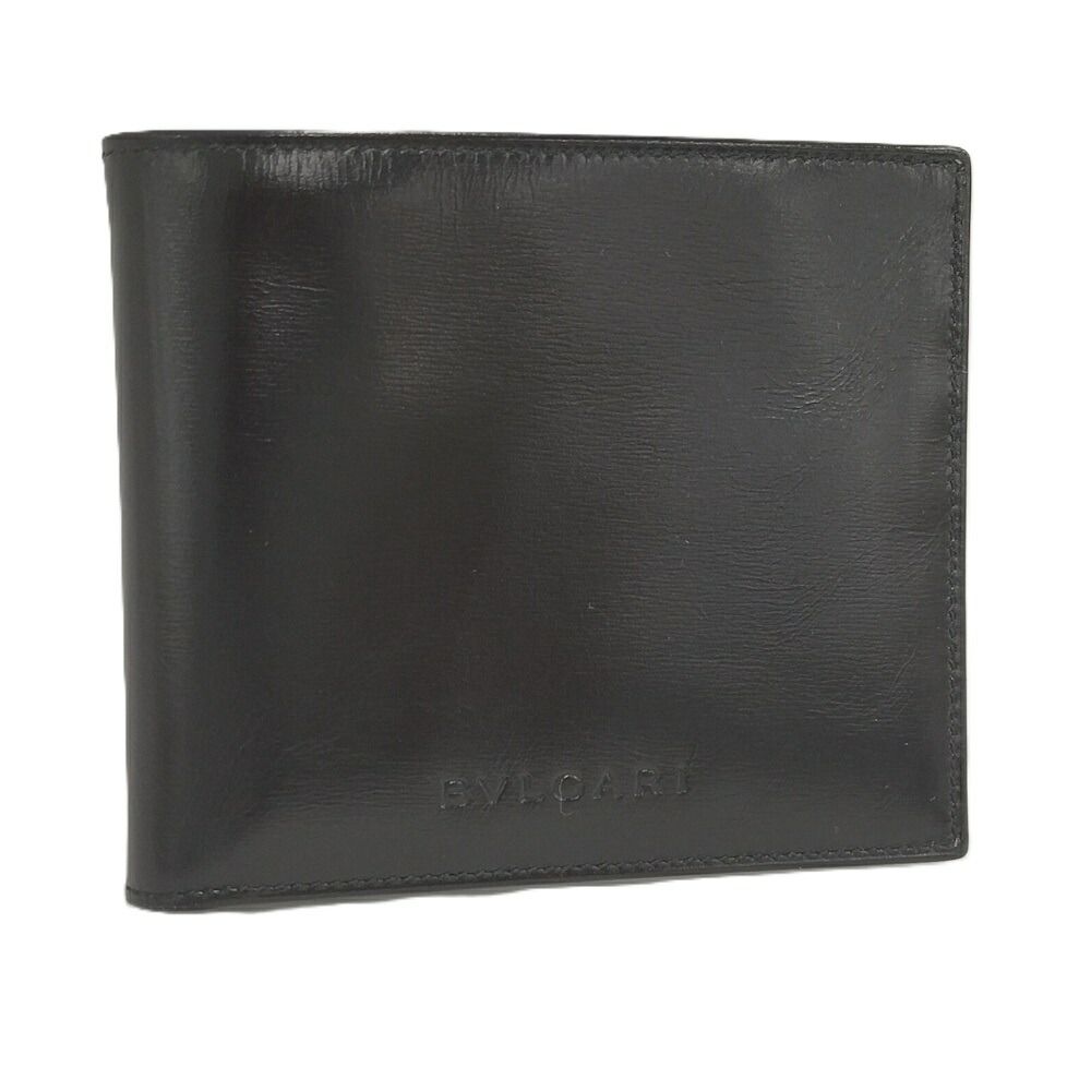 Bvlgari Bifold Wallet Leather Black