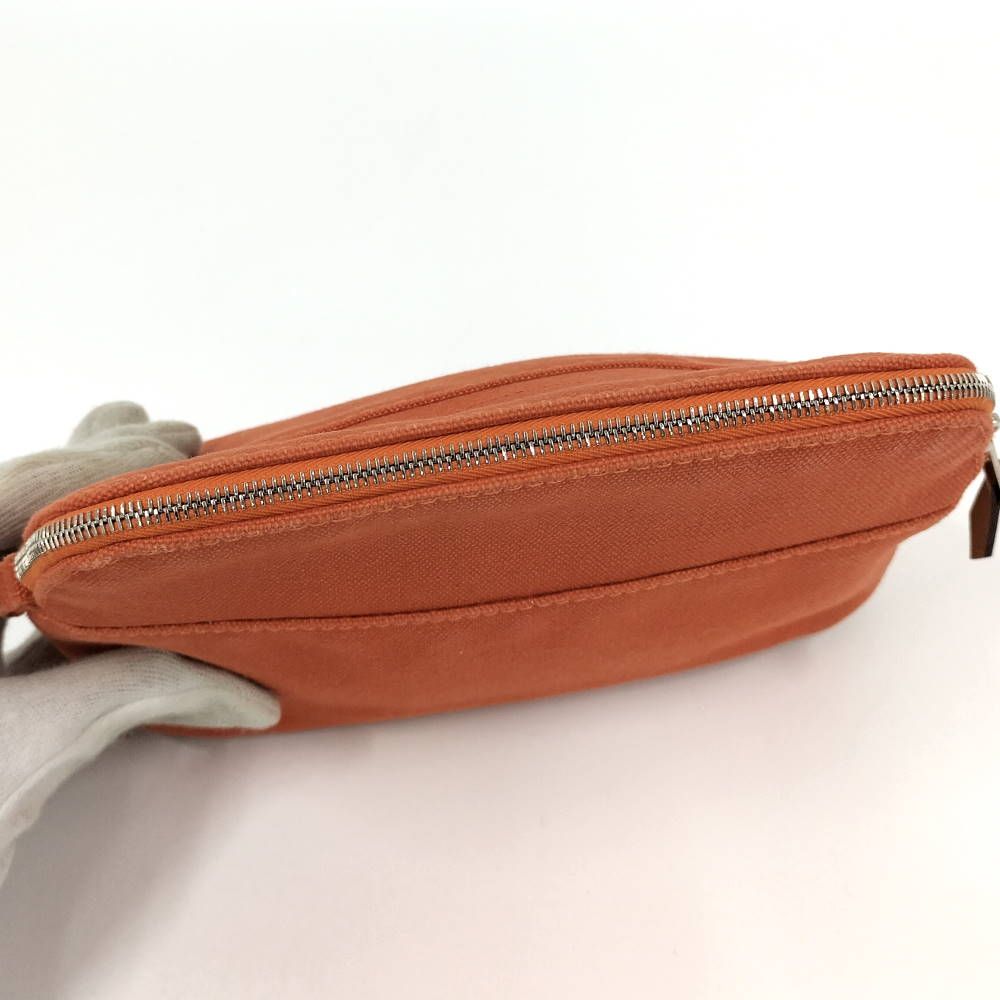 Hermes Bo Tall Pouch 20 Mini Canvas Orange — view 6