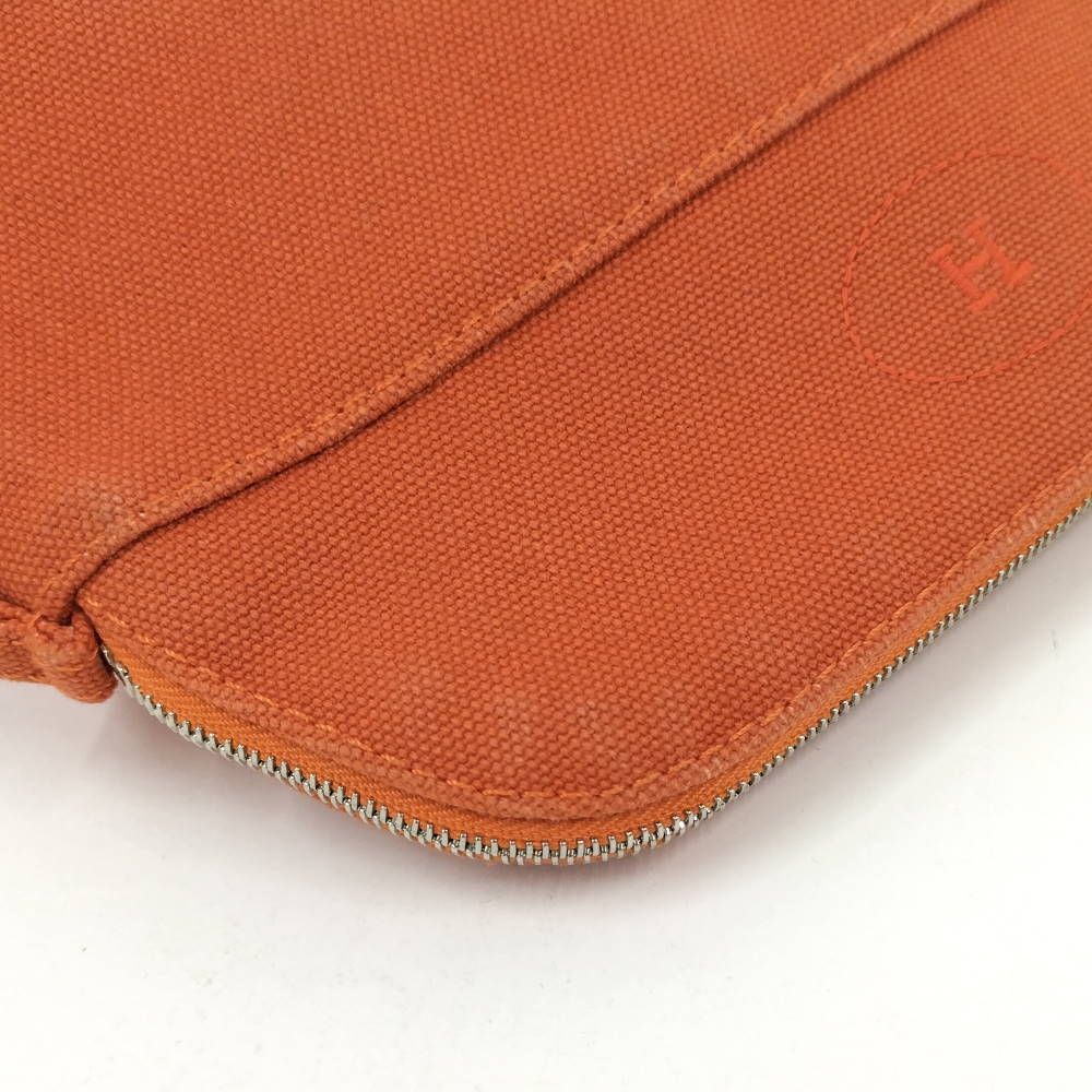 Hermes Bo Tall Pouch 20 Mini Canvas Orange — view 7