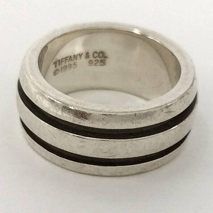 Tiffany & Co Grooved Double Line Ring Silver