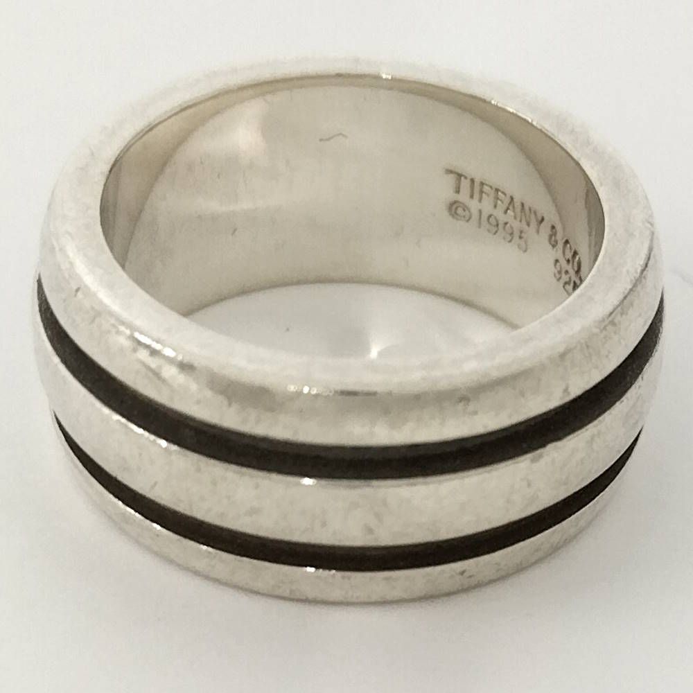 Tiffany & Co Grooved Double Line Ring Silver — view 3