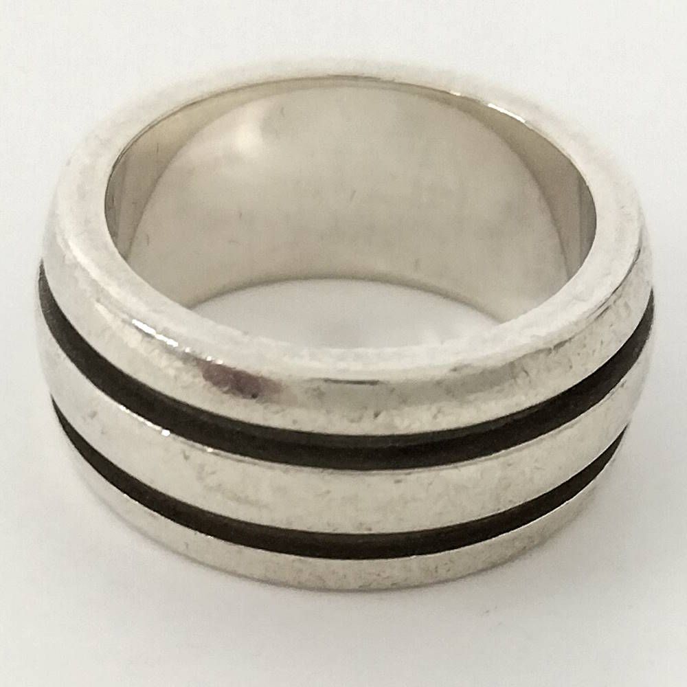 Tiffany & Co Grooved Double Line Ring Silver — view 2