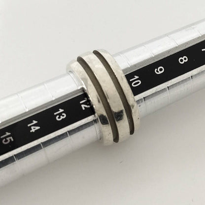 Tiffany & Co Grooved Double Line Ring Silver — view 9