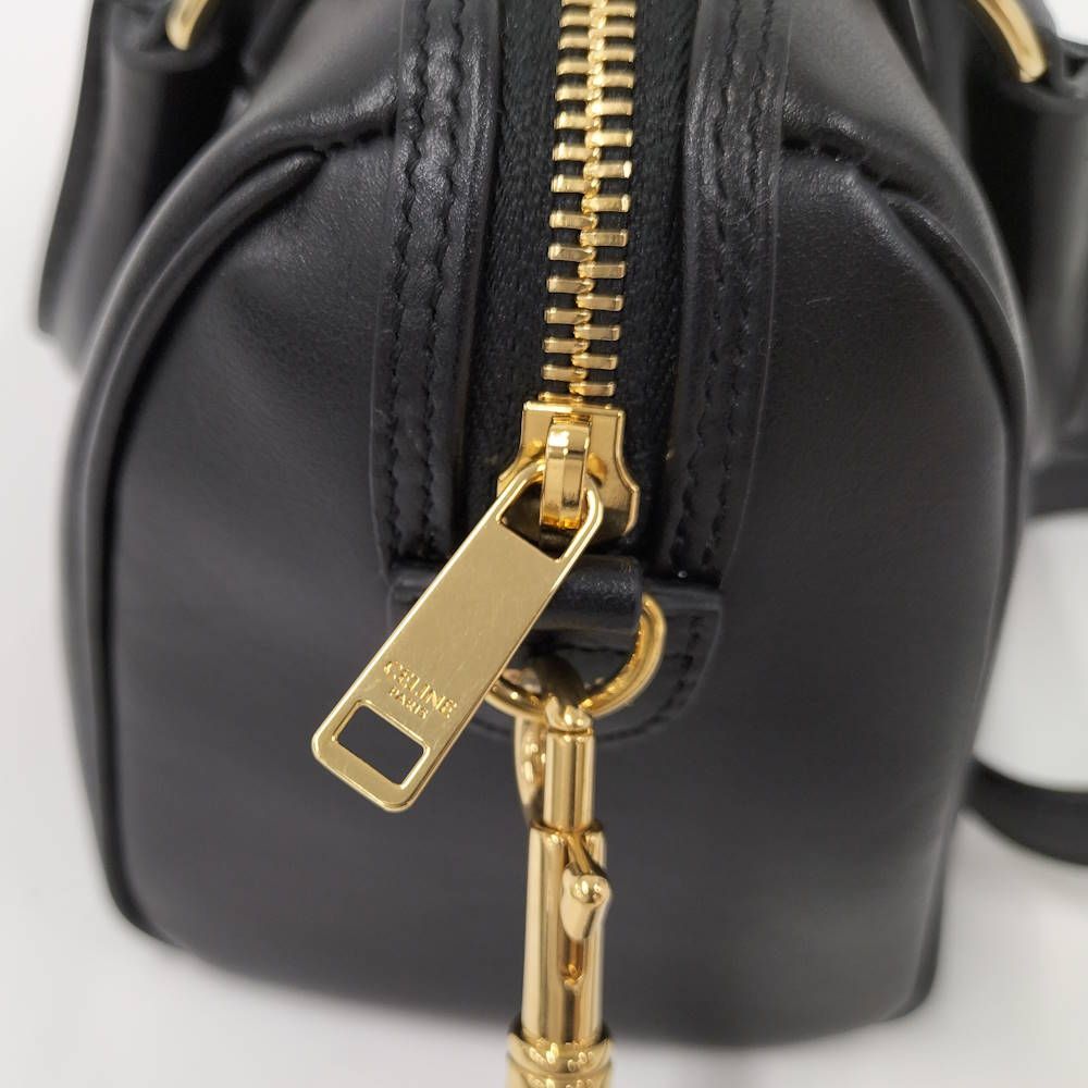 Celine Bag Cuir Triomphe Small Boston Leather Black — view 7
