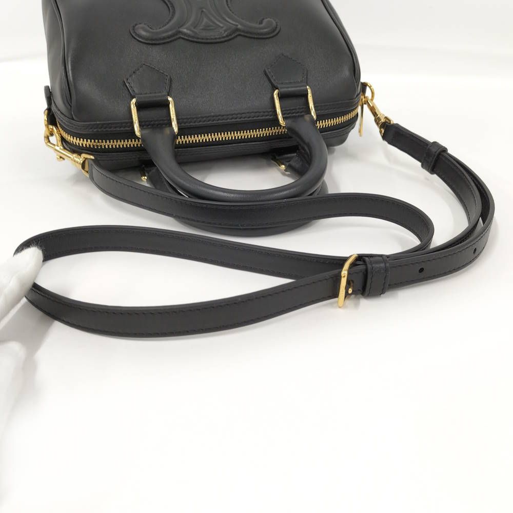 Celine Bag Cuir Triomphe Small Boston Leather Black — view 5