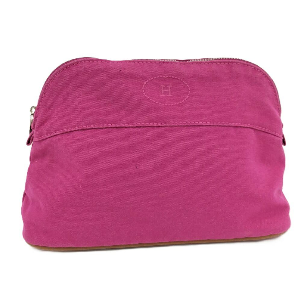 Hermes Bo Tall Pouch 25 Canvas Pink