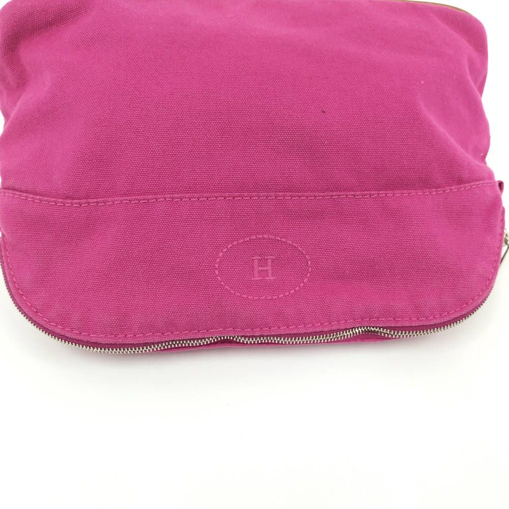 Hermes Bo Tall Pouch 25 Canvas Pink — view 6