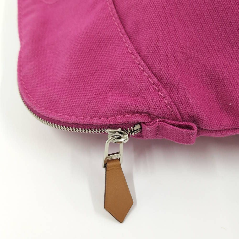 Hermes Bo Tall Pouch 25 Canvas Pink — view 7