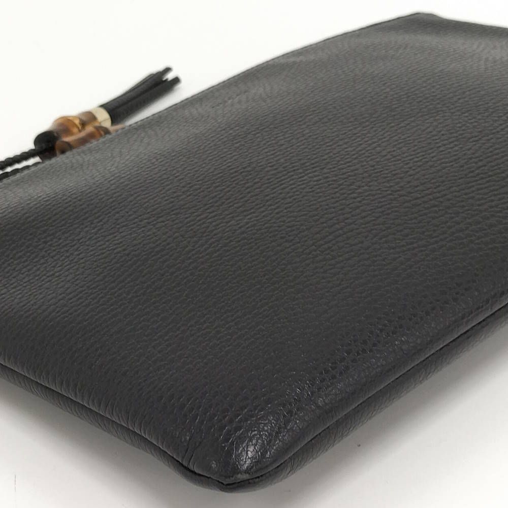 Gucci Bamboo Clutch Leather Black — view 4