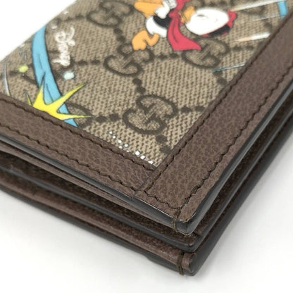 Gucci Disney Donald Duck Compact Wallet GG Supreme Leather Brown — view 4