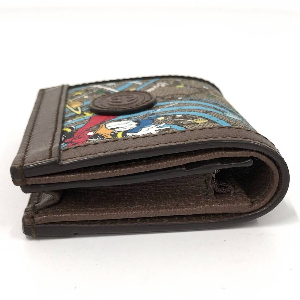 Gucci Disney Donald Duck Compact Wallet GG Supreme Leather Brown — view 7
