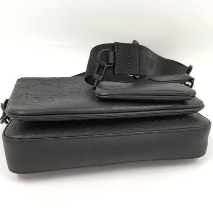 Louis Vuitton Trio Messenger Shoulder Bag Monogram Shadow Leather Black — view 5