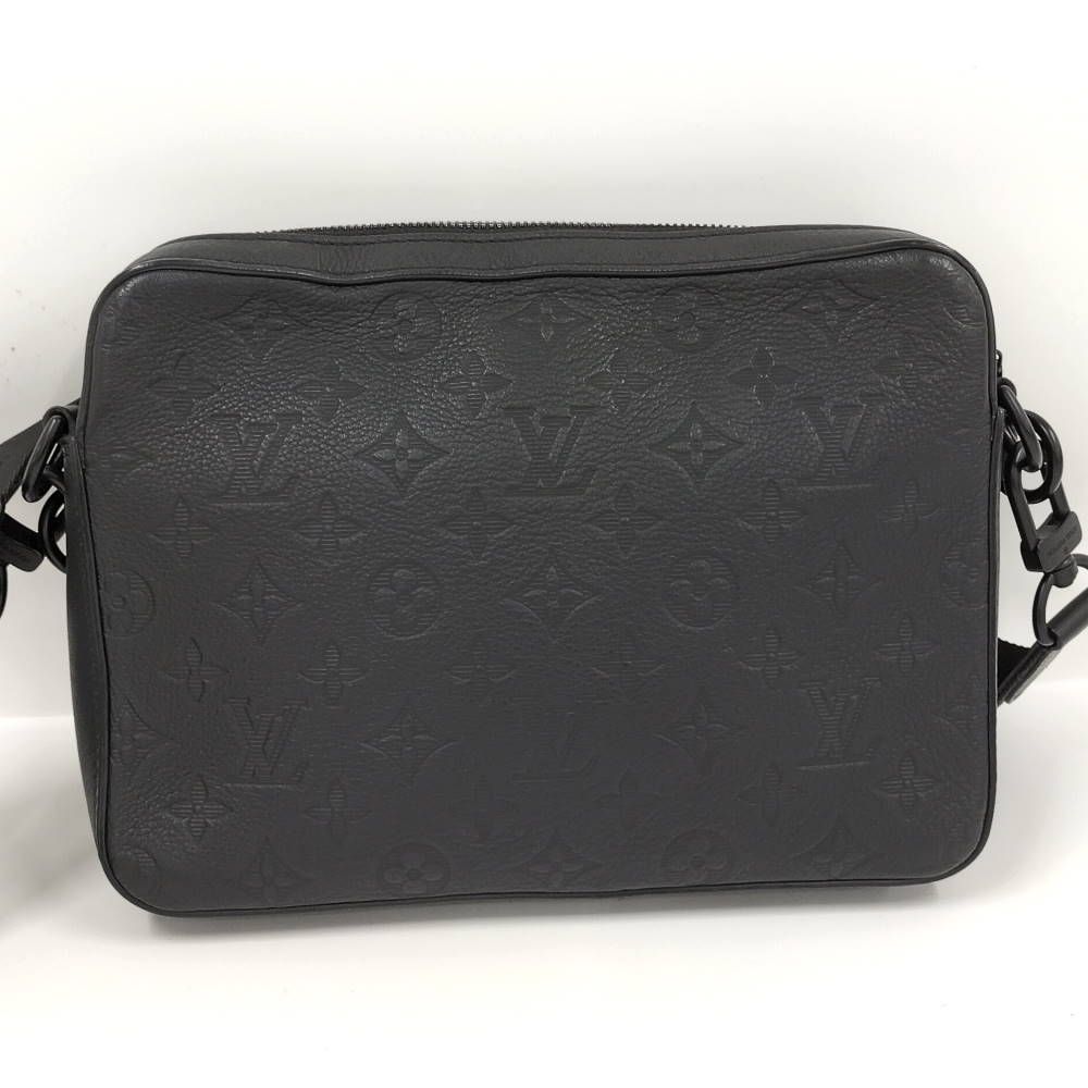 Louis Vuitton Trio Messenger Shoulder Bag Monogram Shadow Leather Black — view 2