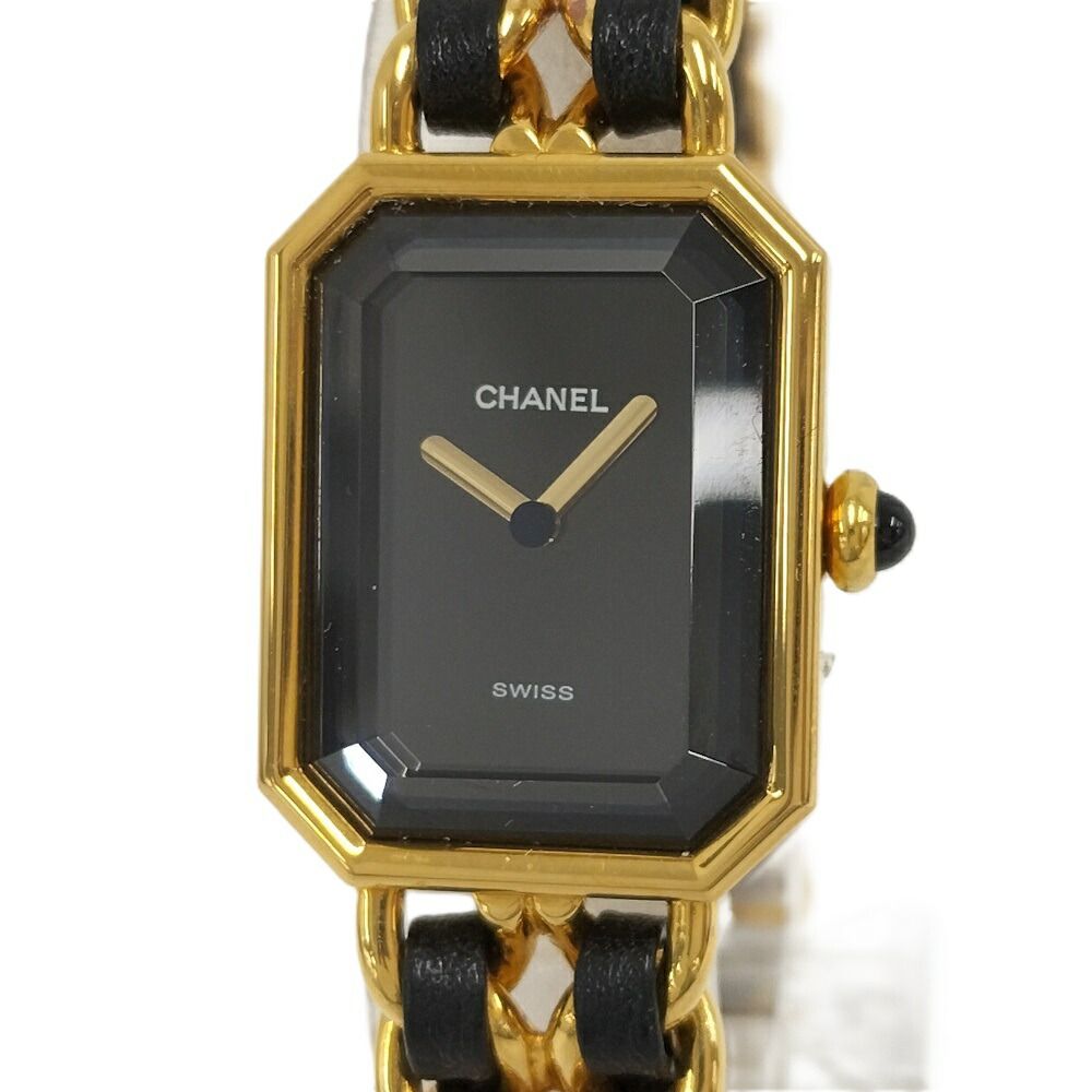 Chanel Watch Premier M Leather Chain Quartz Black Dial