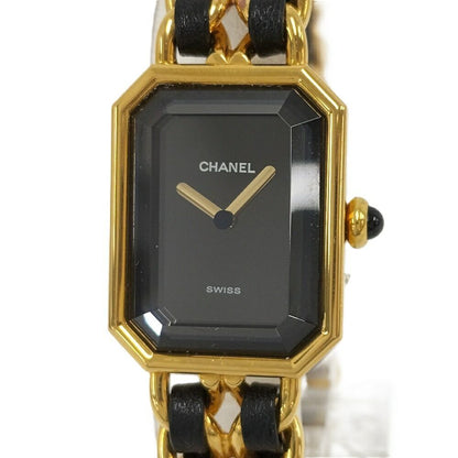 Chanel Watch Premier M Leather Chain Quartz Black Dial