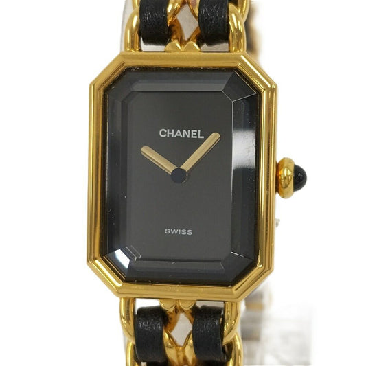 Chanel Watch Premier M Leather Chain Quartz Black Dial