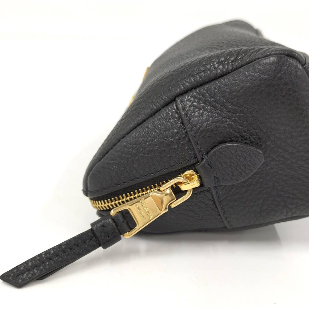 Prada Vitello Daino Leather Pouch Nero — view 4