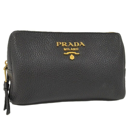 Prada Vitello Daino Leather Pouch Nero