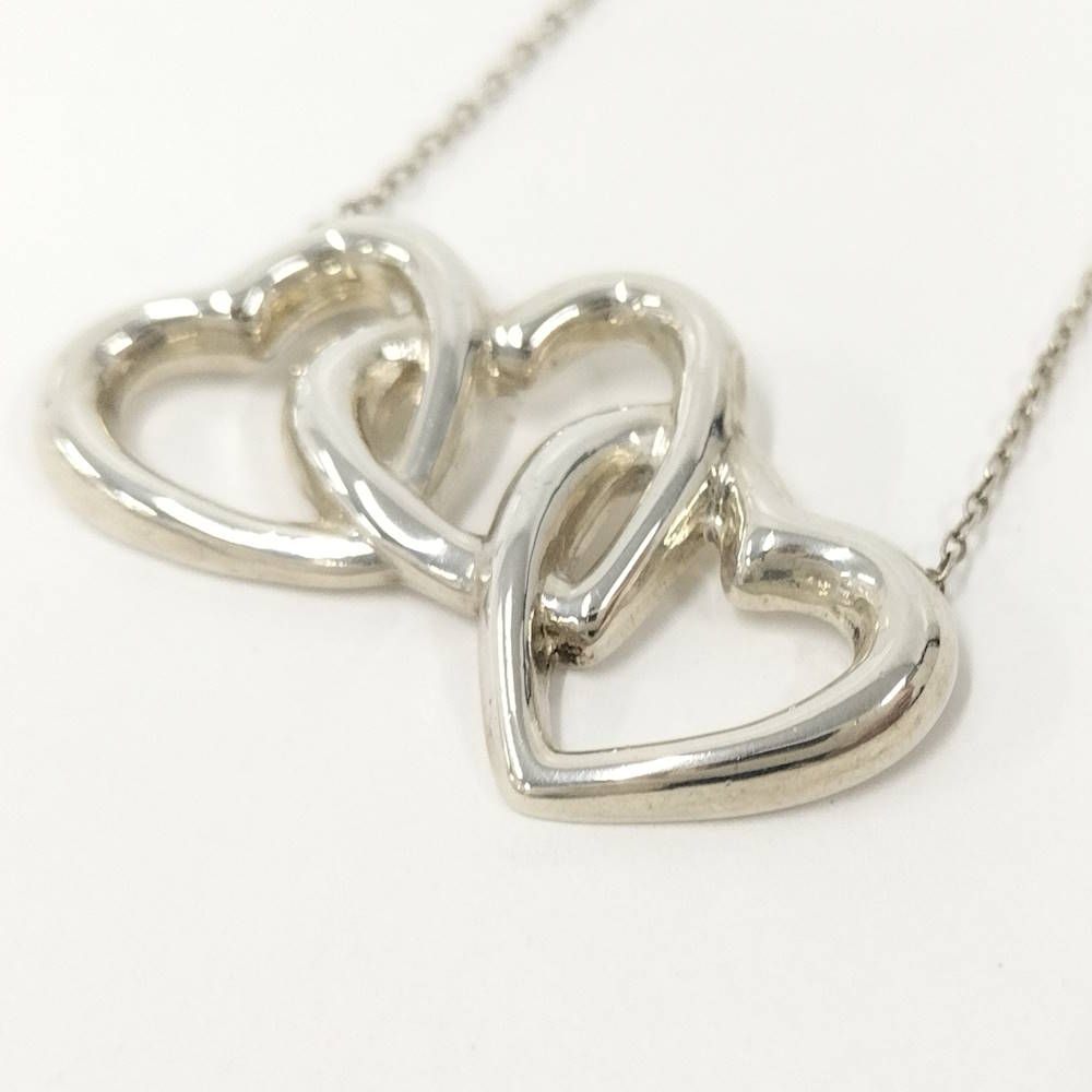 Tiffany & Co Necklace Triple Open Heart Elsa Peretti Silver — view 4