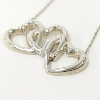 Tiffany & Co Necklace Triple Open Heart Elsa Peretti Silver — view 4