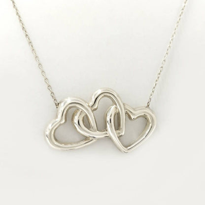 Tiffany & Co Necklace Triple Open Heart Elsa Peretti Silver